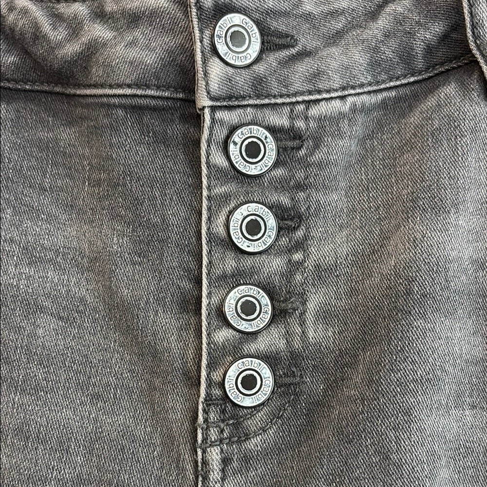 Cabi Button Fly Straight Women's Gray Jeans, 8 - Picture 2 of 9